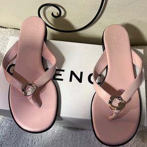 Authentic Used Givenchy Blush Pink G Chain Thongs